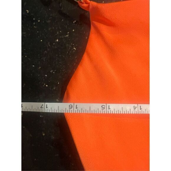 Kasia Orange satin scoop neck SATIN SLIP DRESS vacation date evening size S NWT - Picture 5 of 6